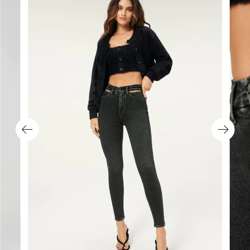 Good American Good Waist Slit Waistband Jeans